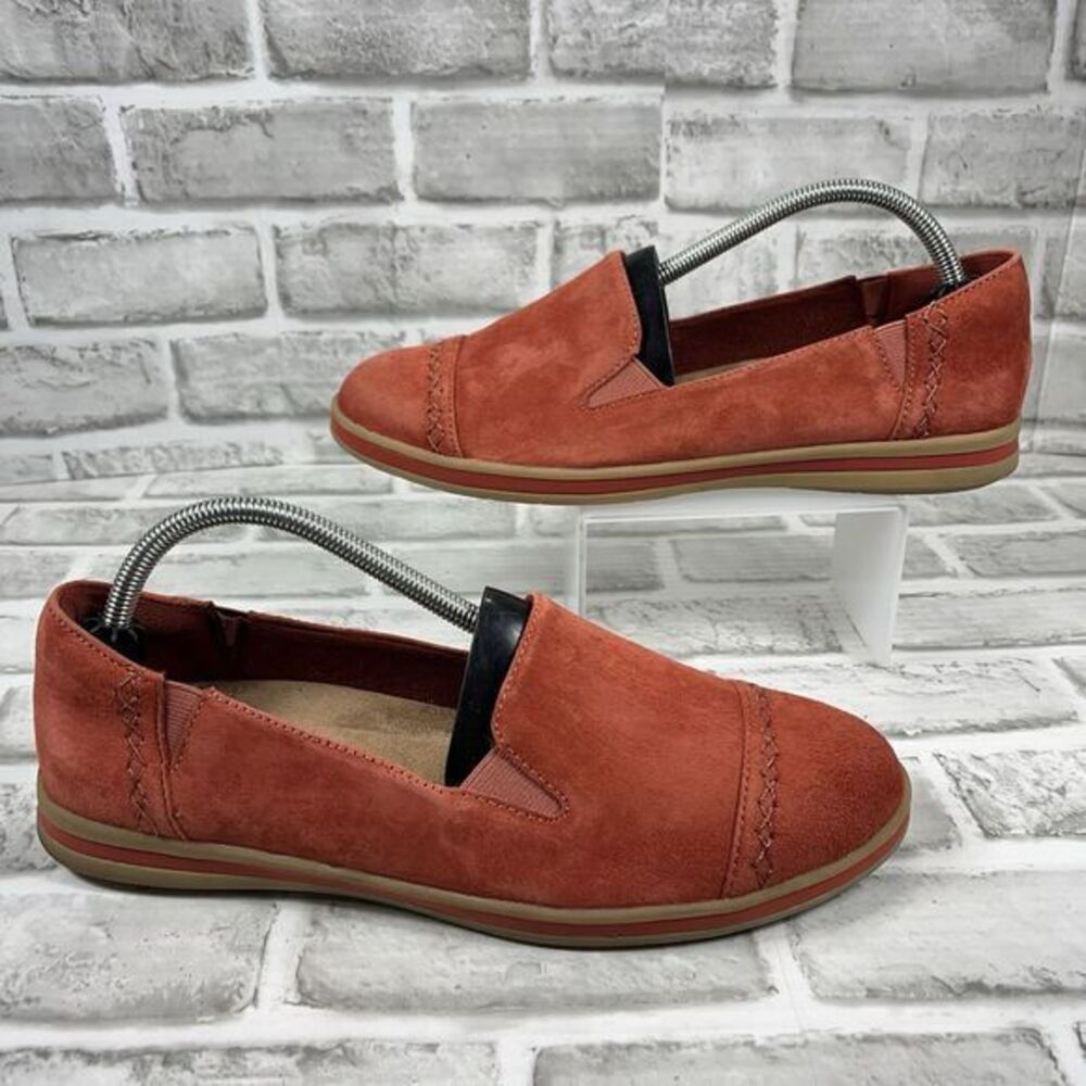 Earth Origins Britt Women's Size 11 Salmon Suede Slip on Comfort Loafer Flats
